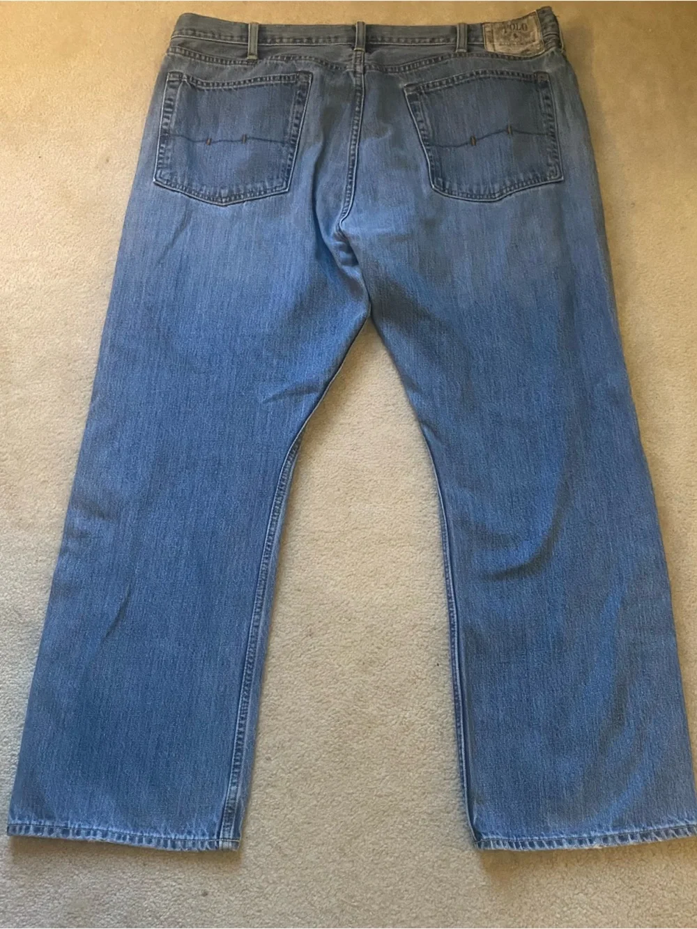 Polo Ralph Lauren Andrew Classic Fit Jeans Mens 40x30 Blue Wash Straight Denim